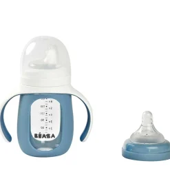 Kids Drinkware|Sippy Cups + Straw Cups-Beaba 2-in-1 Glass Training Cup