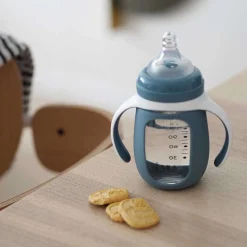 Kids Drinkware|Sippy Cups + Straw Cups-Beaba 2-in-1 Glass Training Cup