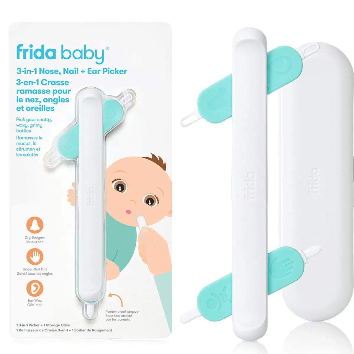 Baby Medical|Infant Nail Care-Fridababy 3-in-1 Nose, Nail & Ear Picker