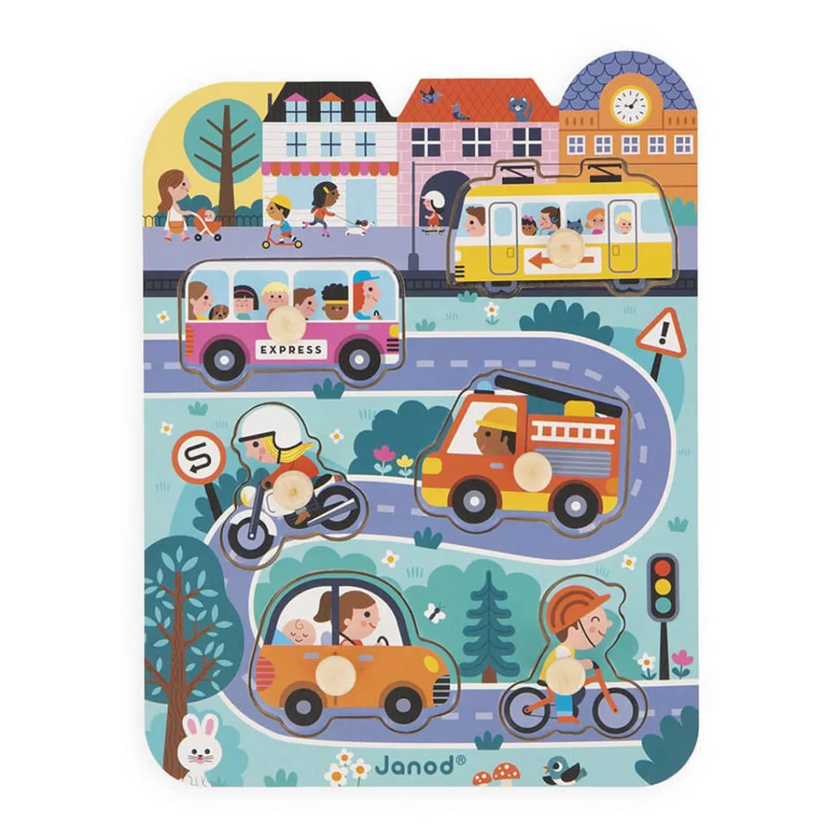 Puzzles|Wooden Toys-Janod In the City Puzzle