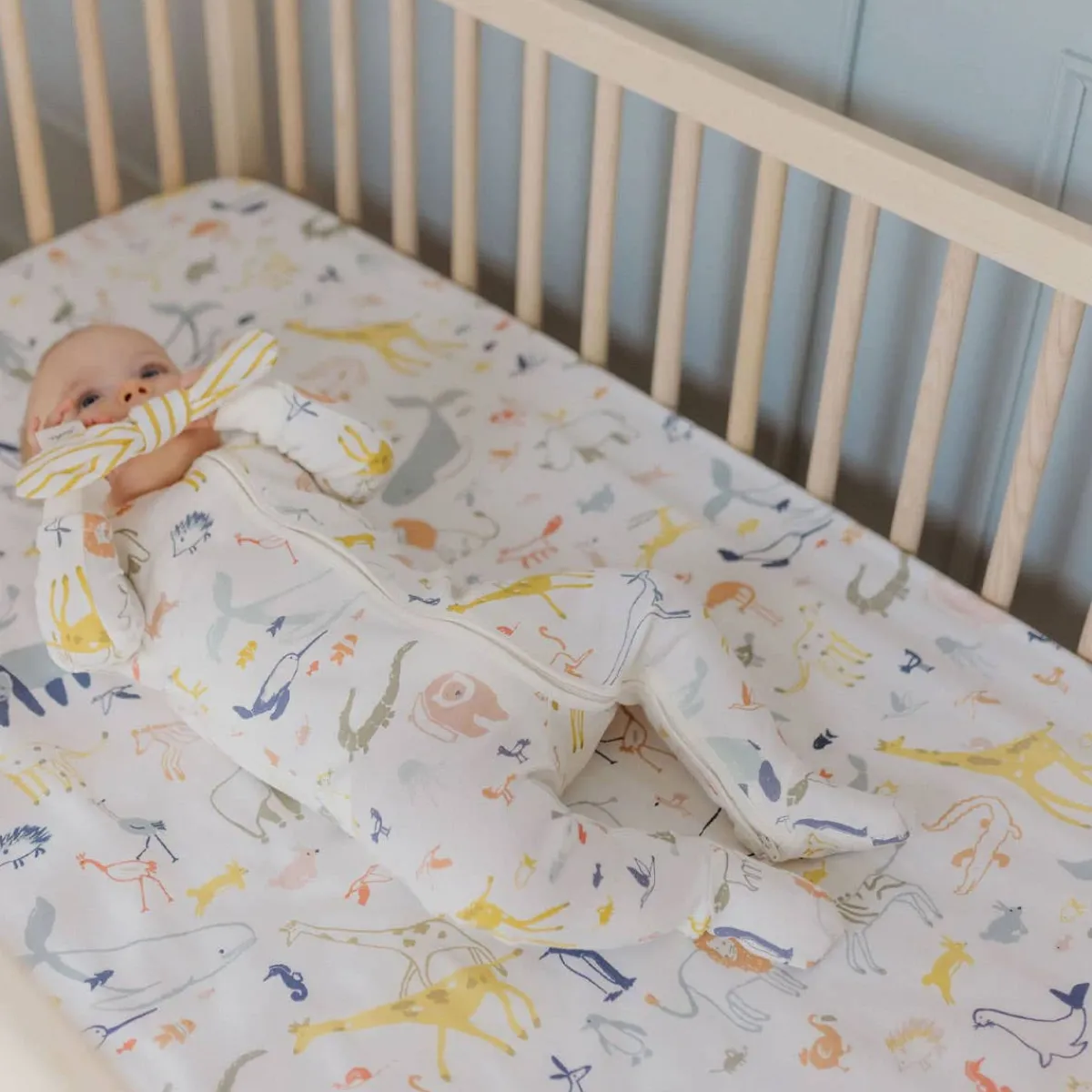 Crib Fitted Sheets-Pehr Into the Wild Crib Sheet