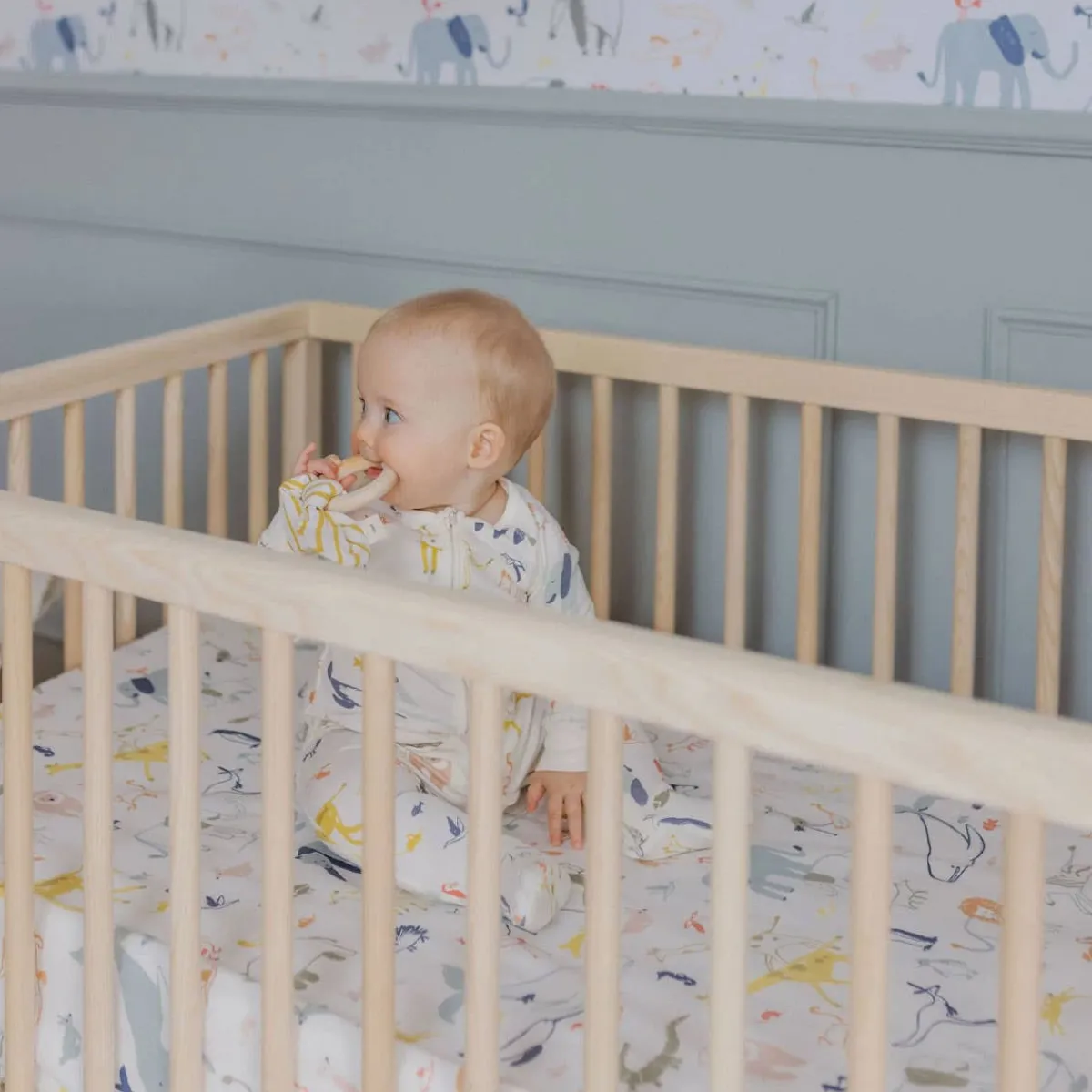 Crib Fitted Sheets-Pehr Into the Wild Crib Sheet