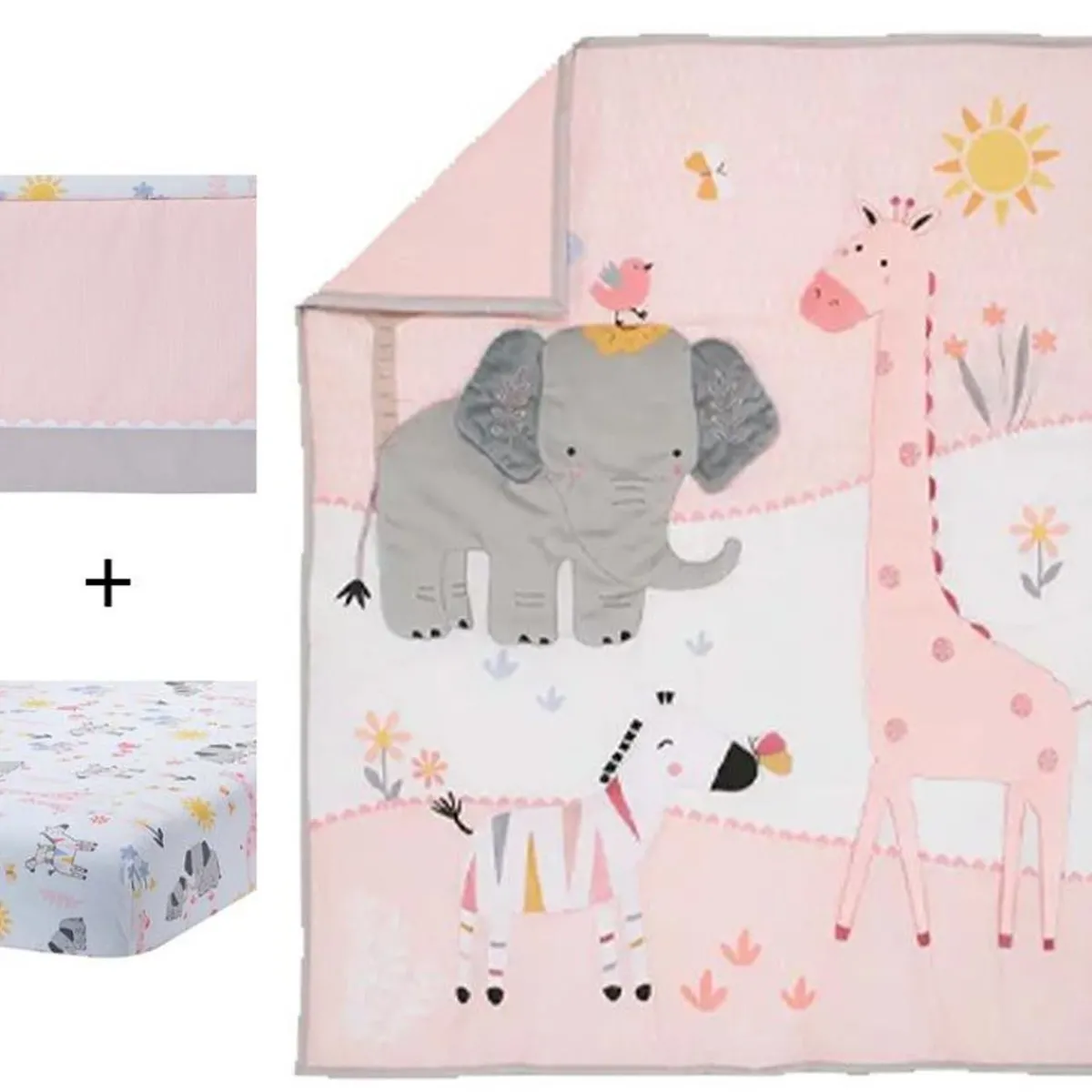 Crib Bedding Sets-Lambs & Ivy Jazzy Jungle 3 Piece Crib Set