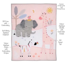 Crib Bedding Sets-Lambs & Ivy Jazzy Jungle 3 Piece Crib Set