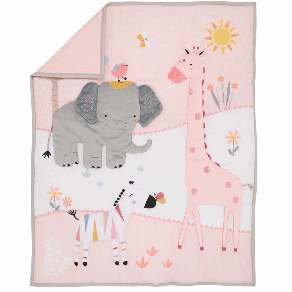 Crib Bedding Sets-Lambs & Ivy Jazzy Jungle 3 Piece Crib Set