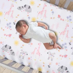 Crib Bedding Sets-Lambs & Ivy Jazzy Jungle 3 Piece Crib Set