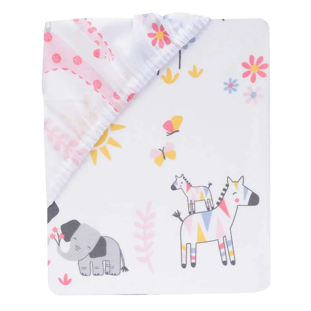 Crib Fitted Sheets-Lambs & Ivy Jazzy Jungle Crib Sheet