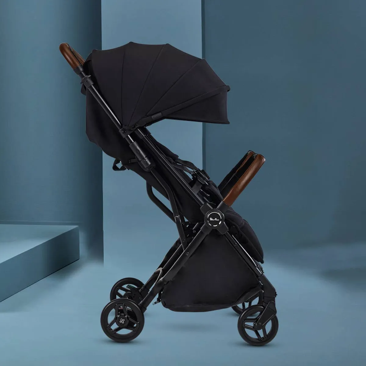 Double Strollers-Silver Cross Jet Double Stroller Black