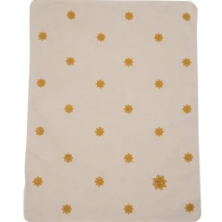 Blankets-David Fussenegger Juwel with Embroidery Suns Allover Tan