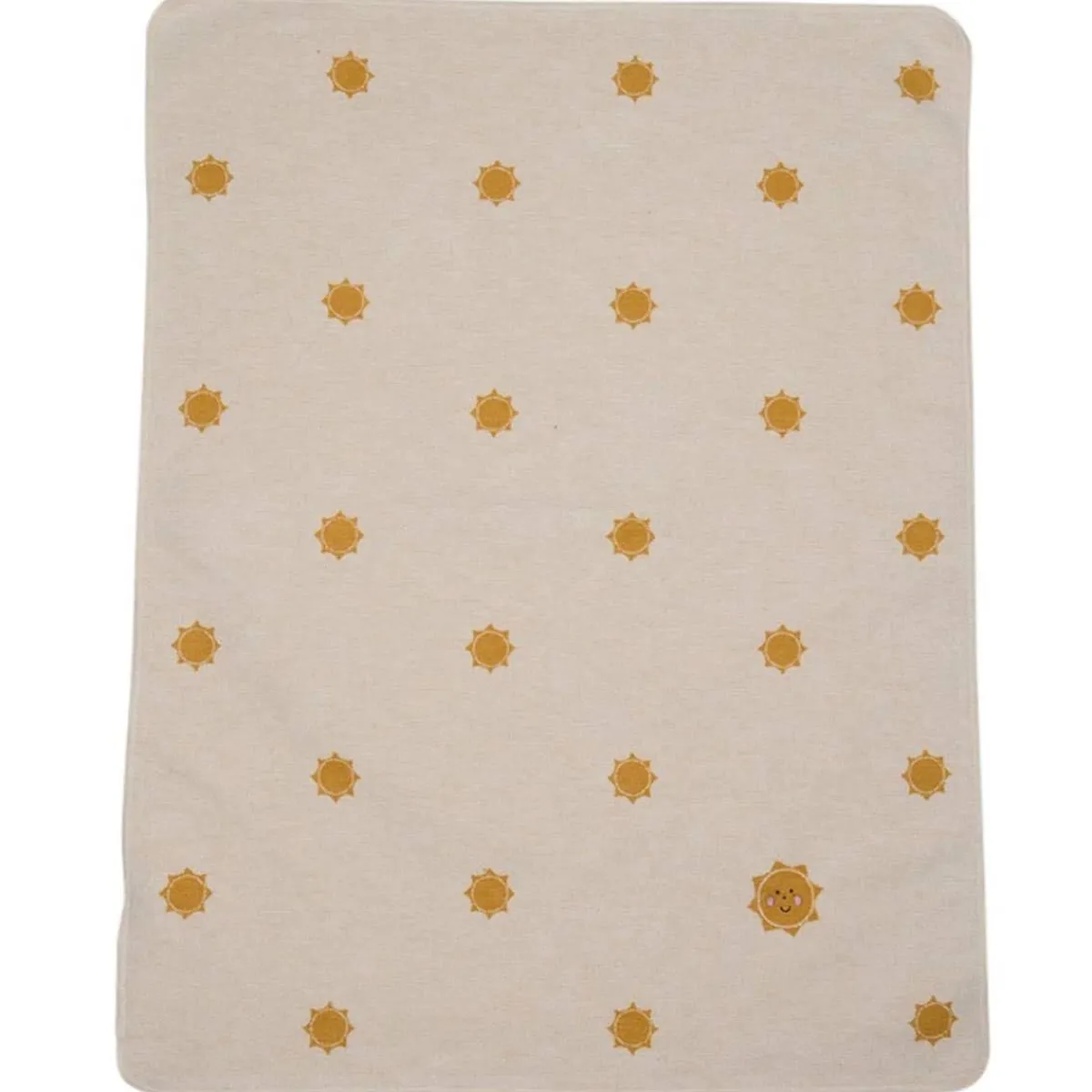 Blankets-David Fussenegger Juwel with Embroidery Suns Allover Tan