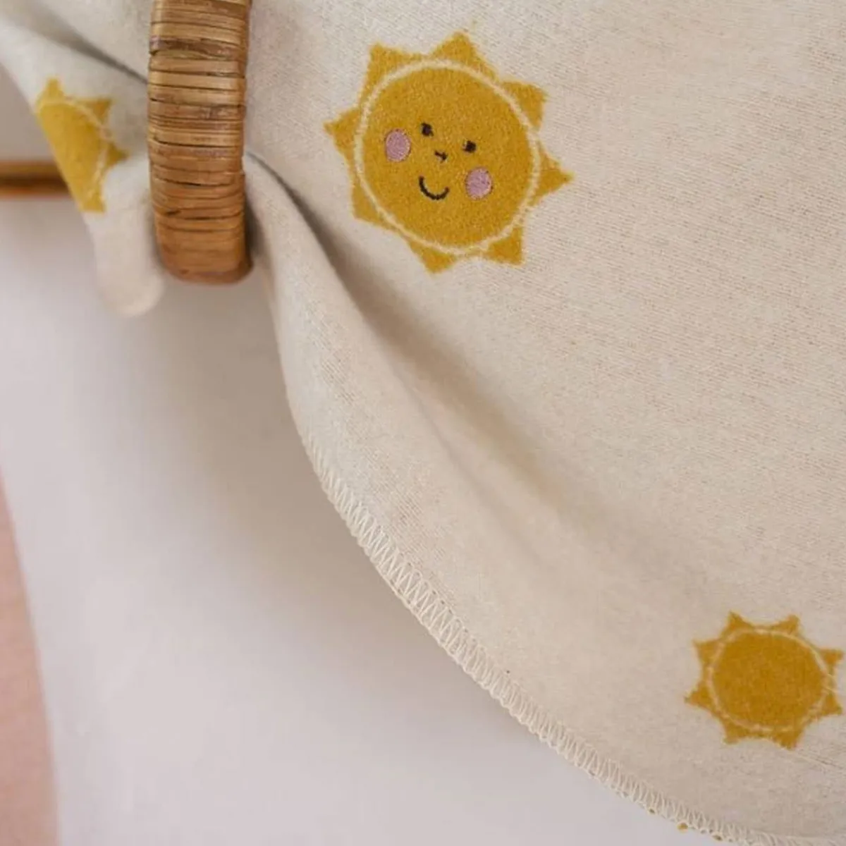 Blankets-David Fussenegger Juwel with Embroidery Suns Allover Tan