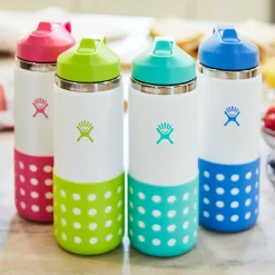 Kids Water Bottles|Sippy Cups + Straw Cups-Hydro Flask Kids Wide Mouth Straw Lid & Boot (20 oz)