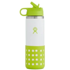 Kids Water Bottles|Sippy Cups + Straw Cups-Hydro Flask Kids Wide Mouth Straw Lid & Boot (20 oz)