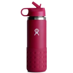 Kids Water Bottles|Sippy Cups + Straw Cups-Hydro Flask Kids Wide Mouth Straw Lid & Boot (20 oz)