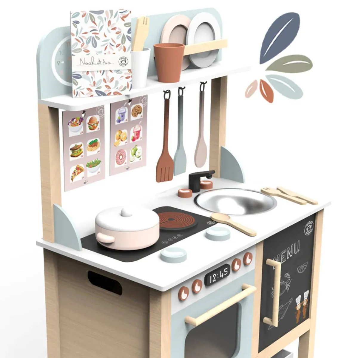Pretend Play|Wooden Toys-Speedy Monkey Kitchen with 20 Accessories