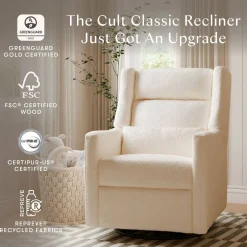 Motorized Gliders|Gliders-Babyletto Kiwi Plus Power Glider Recliner with Power Headrest (Boucle)