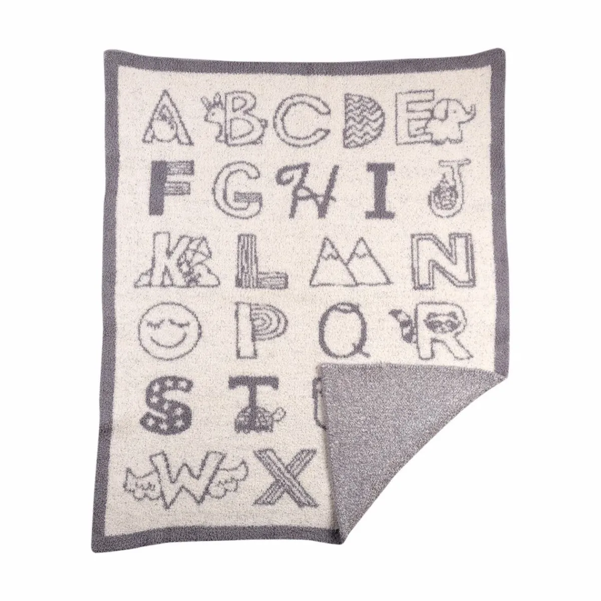 Blankets-Living Textiles Knitted Fuzzy Blanket (My First Alphabet)