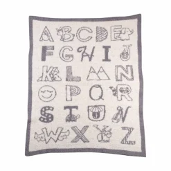Blankets-Living Textiles Knitted Fuzzy Blanket (My First Alphabet)
