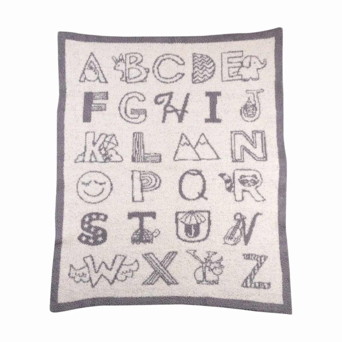 Blankets-Living Textiles Knitted Fuzzy Blanket (My First Alphabet)