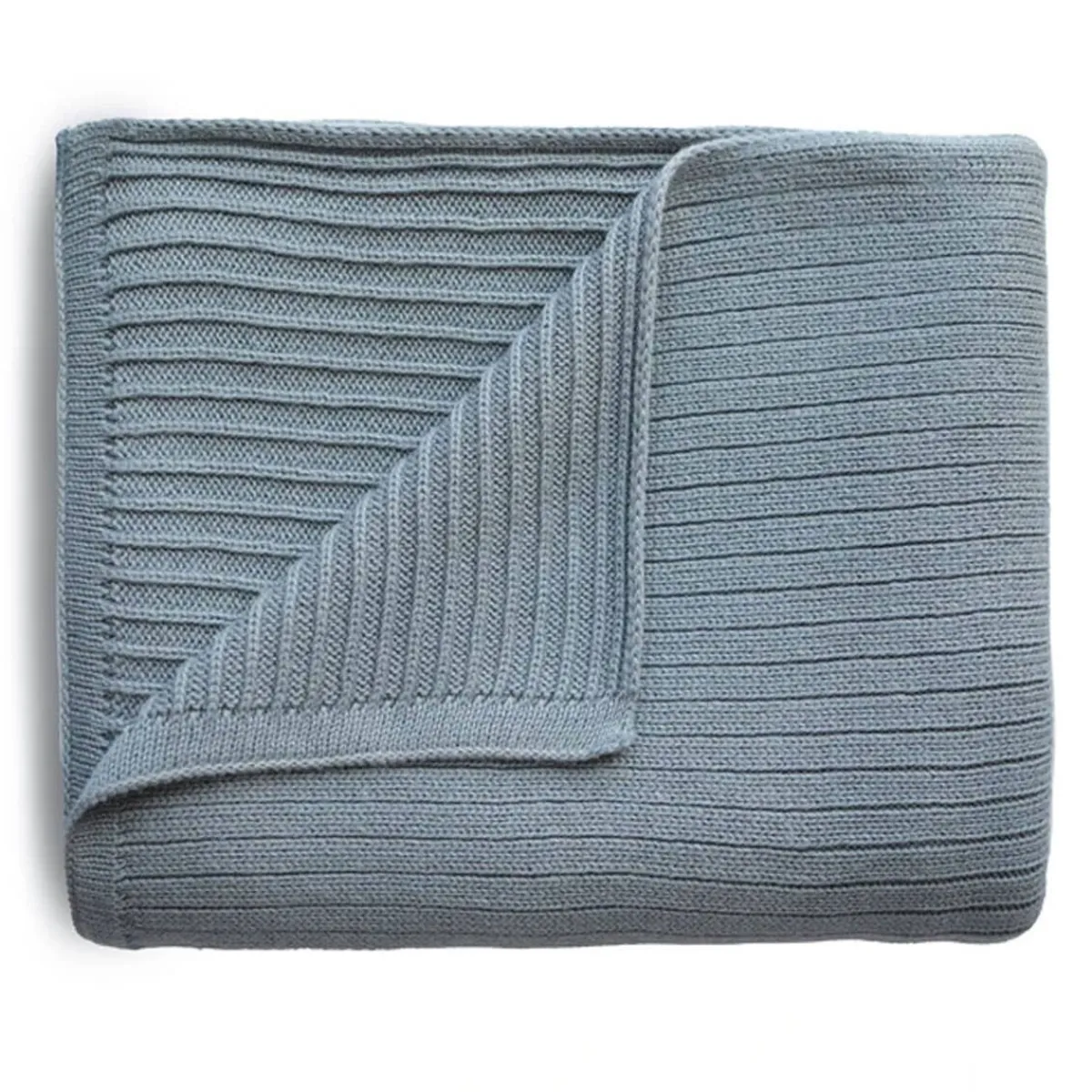 Blankets-Mushie Knitted Ribbed Baby Blanket