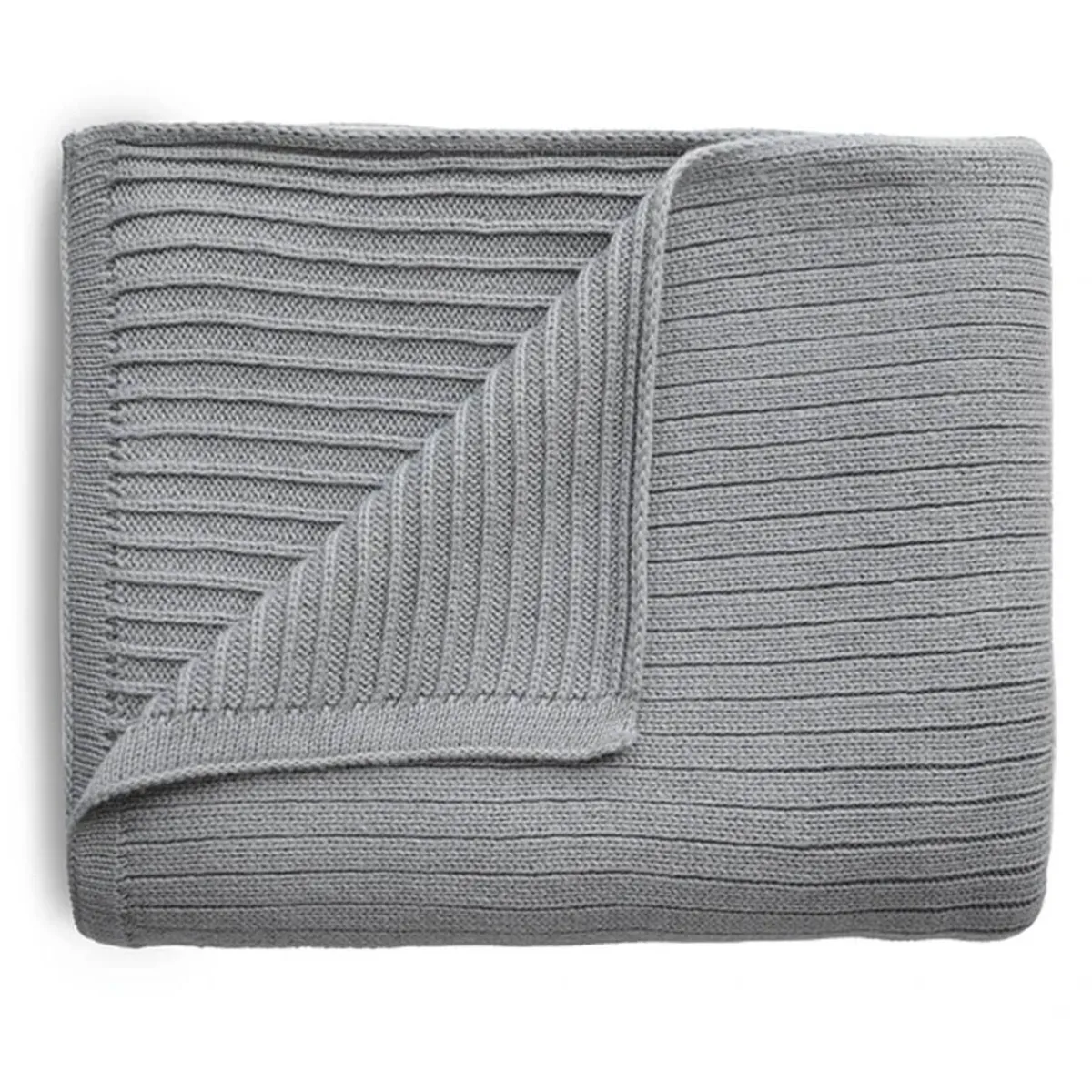 Blankets-Mushie Knitted Ribbed Baby Blanket