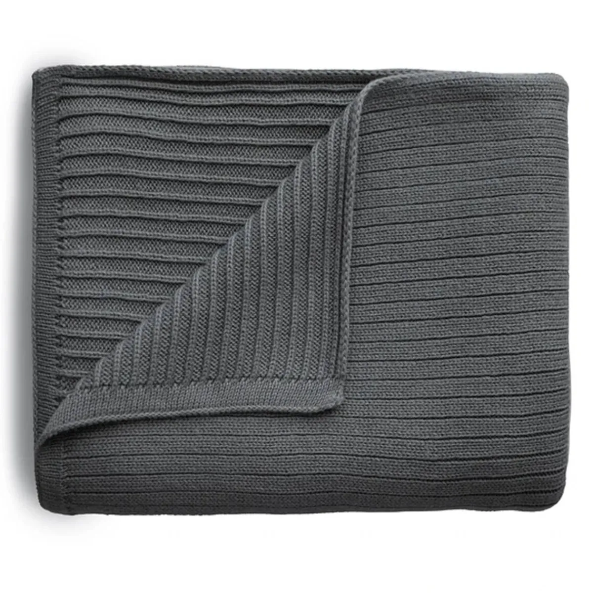 Blankets-Mushie Knitted Ribbed Baby Blanket