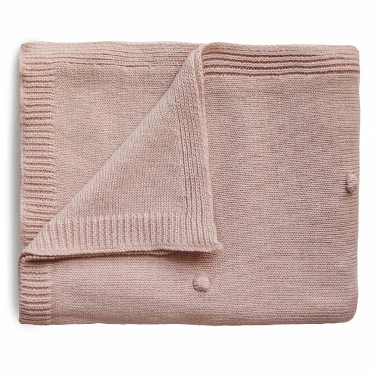 Blankets-Mushie Knitted Textured Dots Baby Blanket