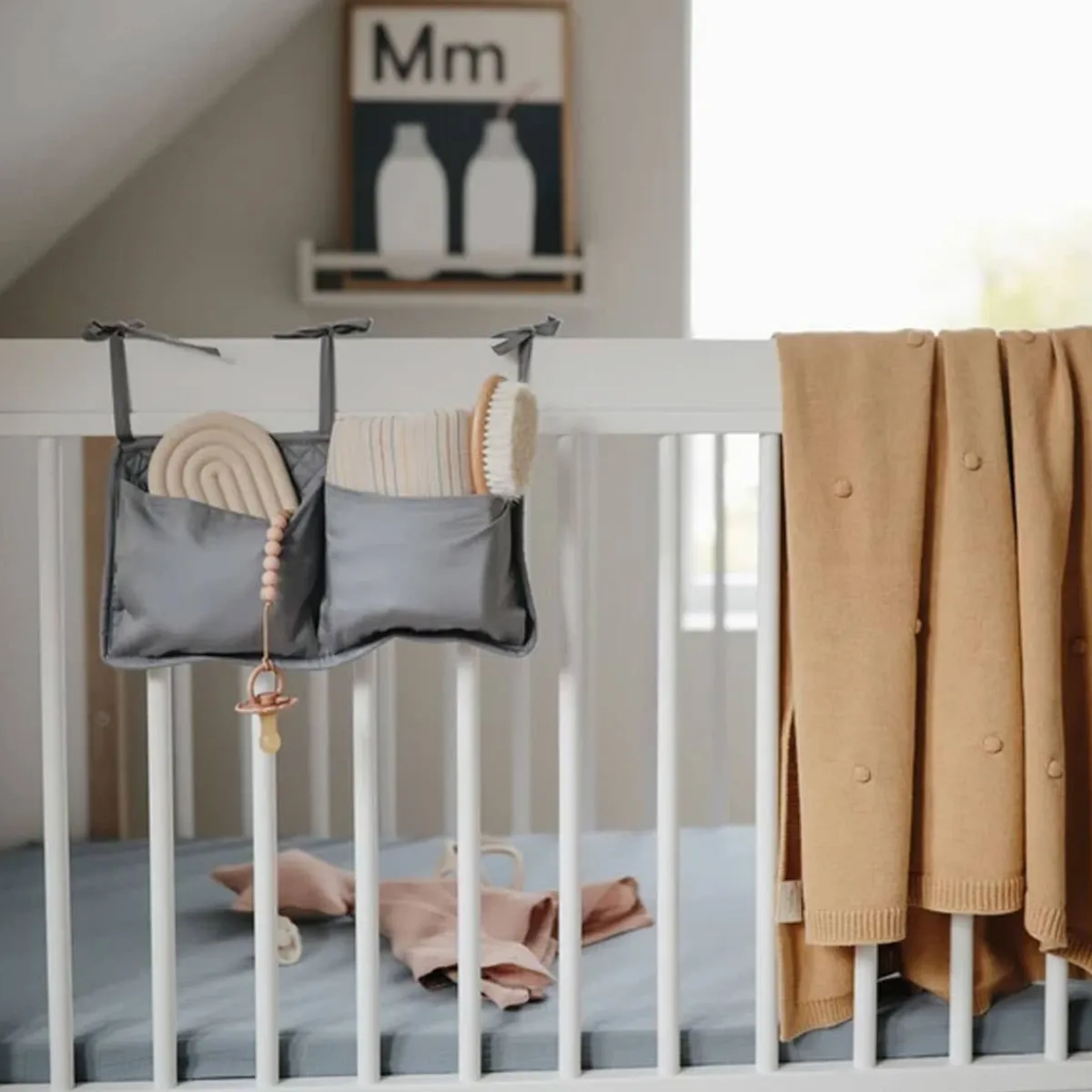 Blankets-Mushie Knitted Textured Dots Baby Blanket