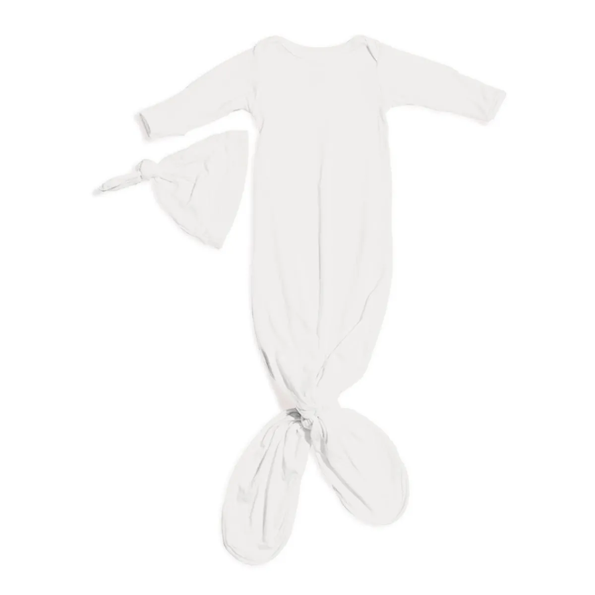 Infant Hats|Nightgowns-Simple Knotted Gown & Hat
