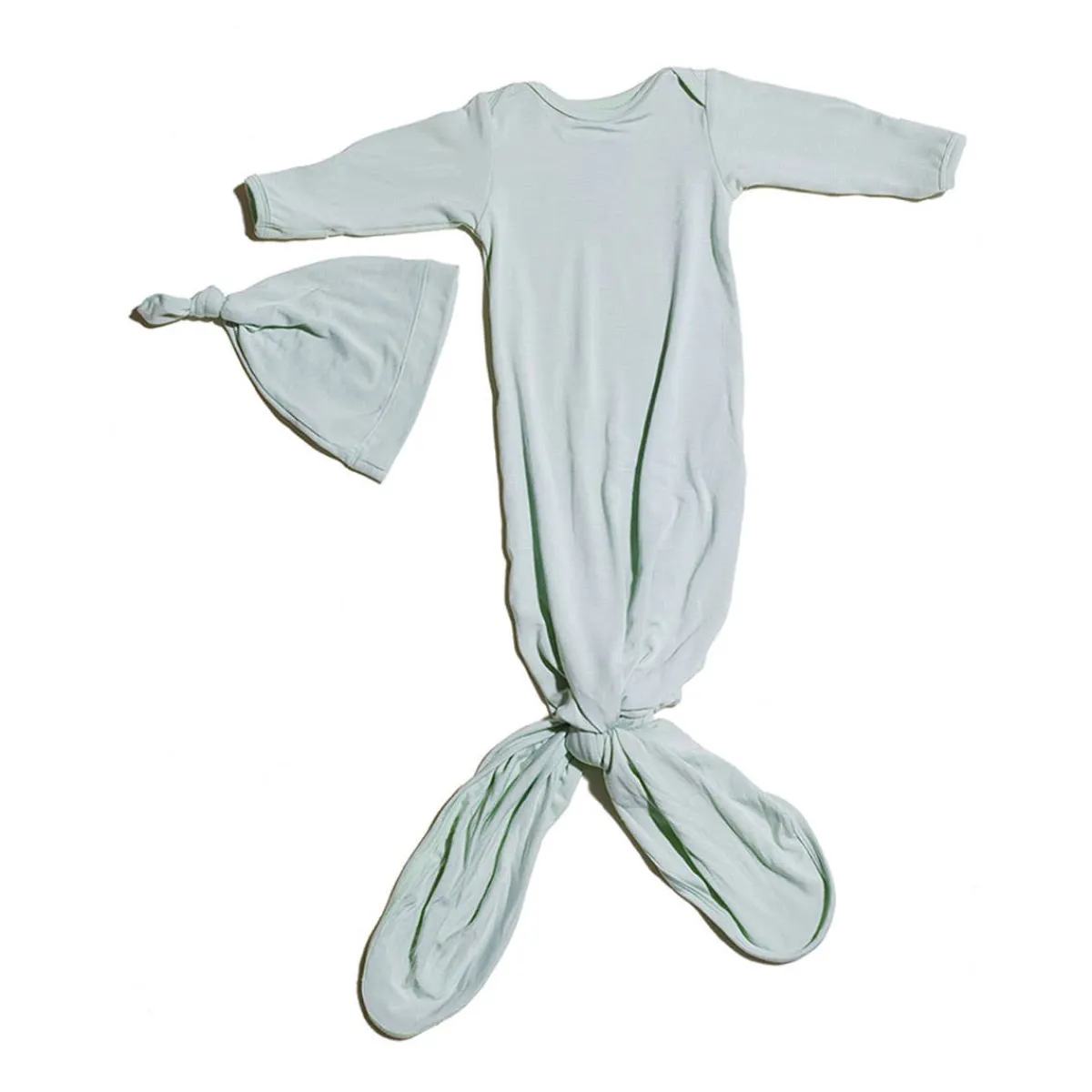Infant Hats|Nightgowns-Simple Knotted Gown & Hat