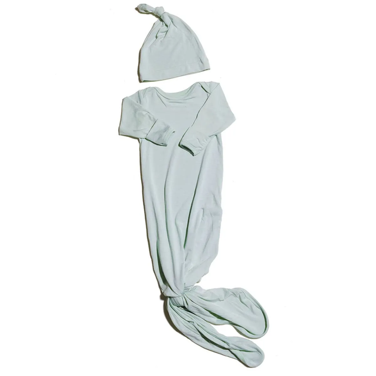 Infant Hats|Nightgowns-Simple Knotted Gown & Hat