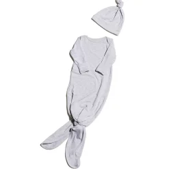 Infant Hats|Nightgowns-Simple Knotted Gown & Hat