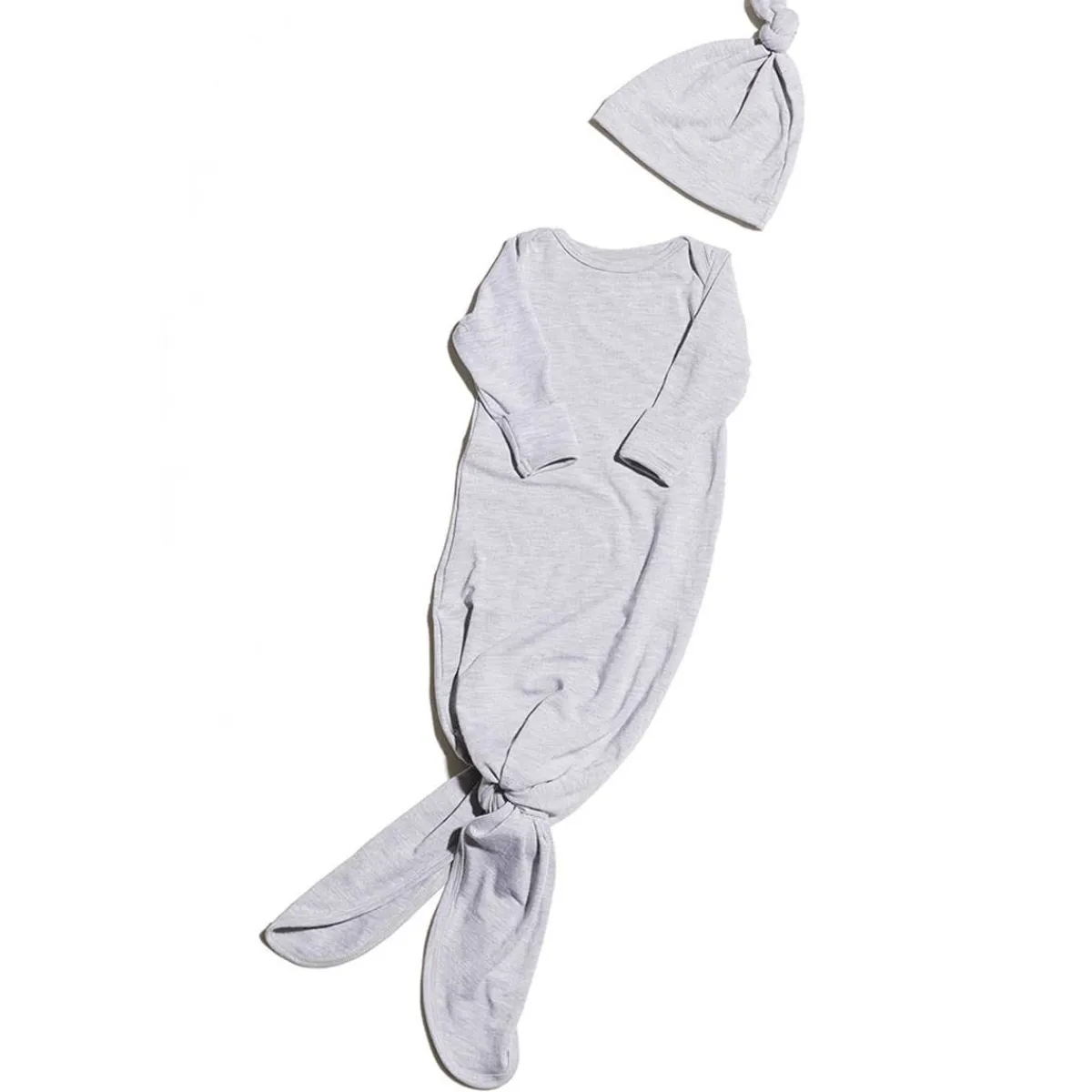 Infant Hats|Nightgowns-Simple Knotted Gown & Hat
