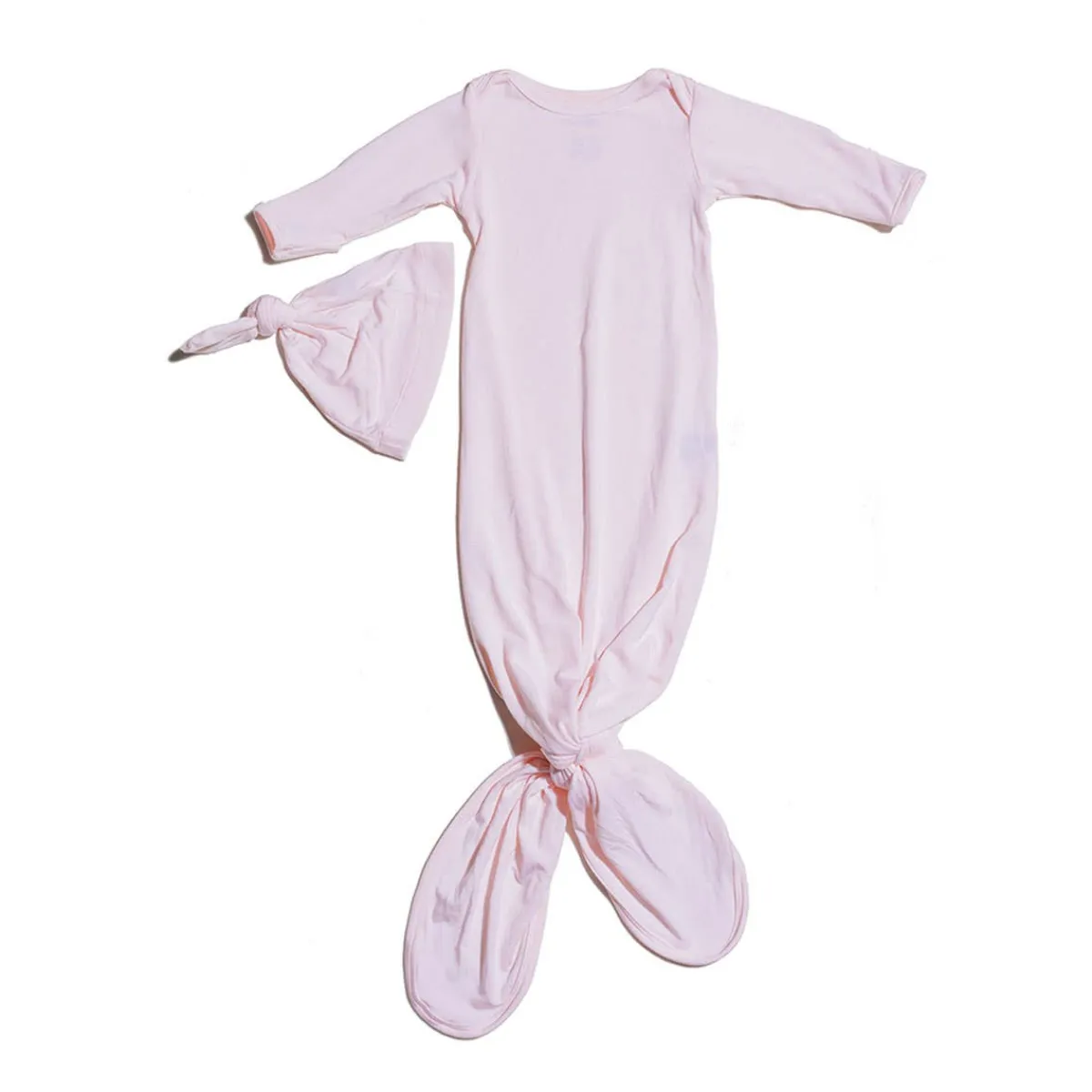 Infant Hats|Nightgowns-Simple Knotted Gown & Hat