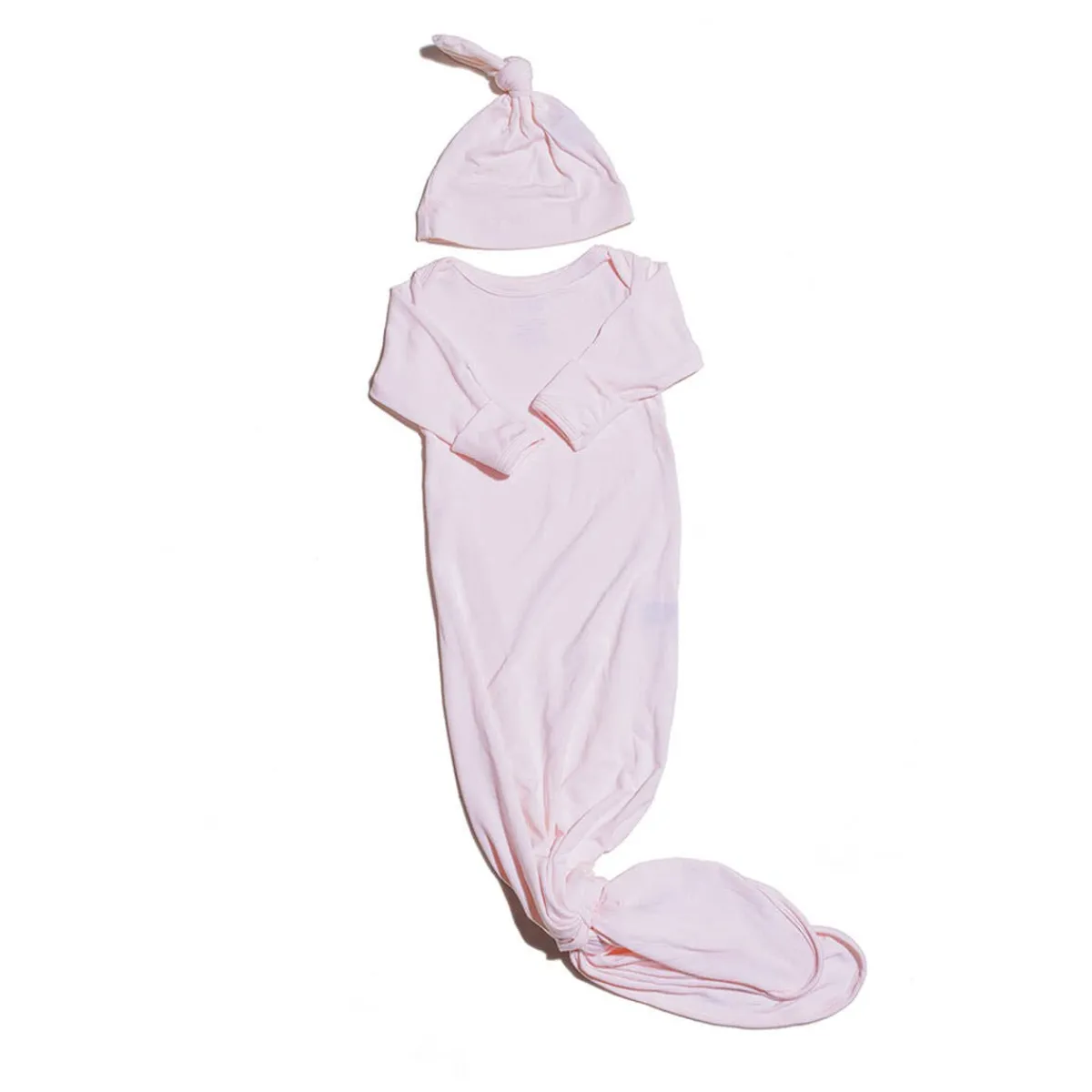 Infant Hats|Nightgowns-Simple Knotted Gown & Hat