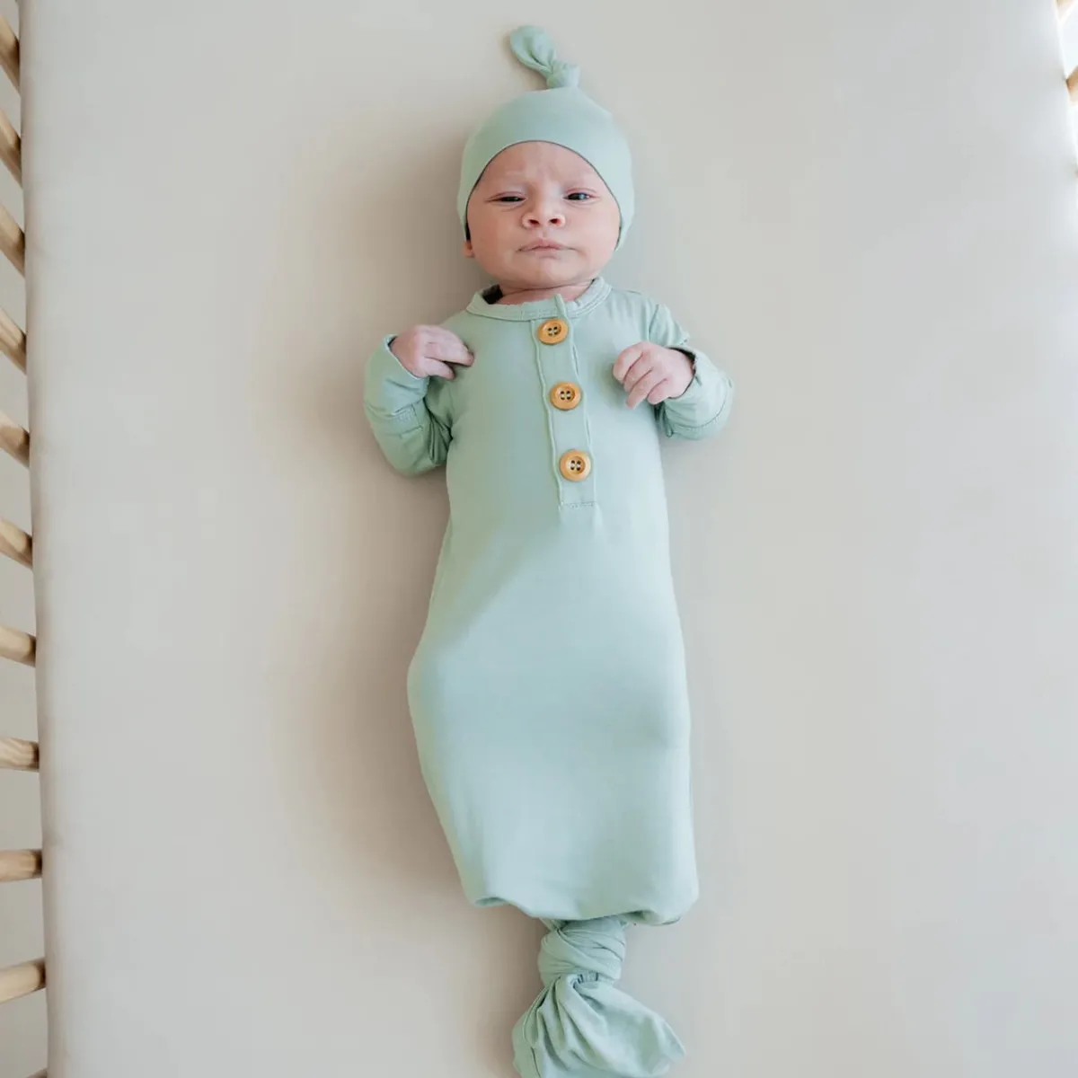Nightgowns-Kyte Baby Knotted Gown & Hat