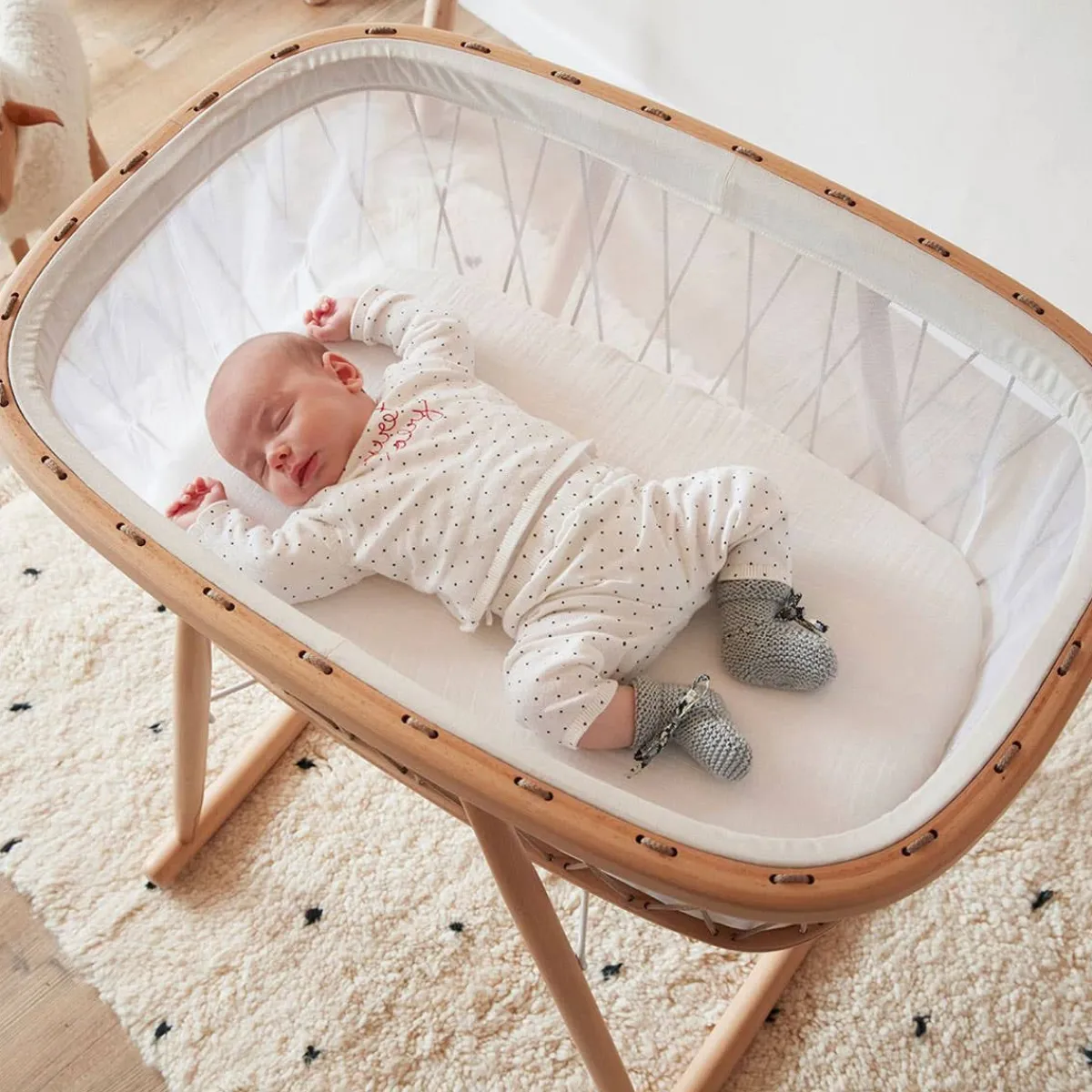 Bassinets-Charlie Crane KUMI Mesh Cocoon Bassinet