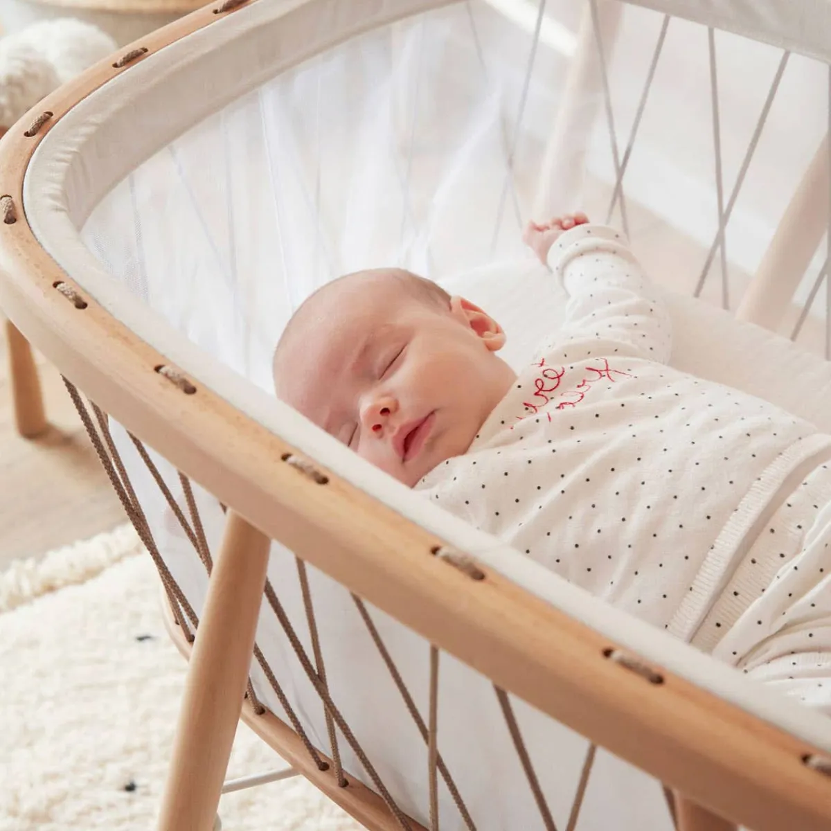 Bassinets-Charlie Crane KUMI Mesh Cocoon Bassinet