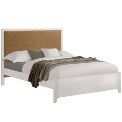 Double Beds-Natart Kyoto Double Bed with Upholstered Panel