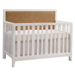 Convertible Cribs-Natart Kyoto 5-in-1 Convertible Crib with Tufted Panel