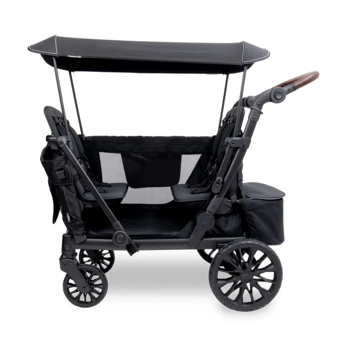Wagons-WonderFold L4 Quad Stroller Wagon Black