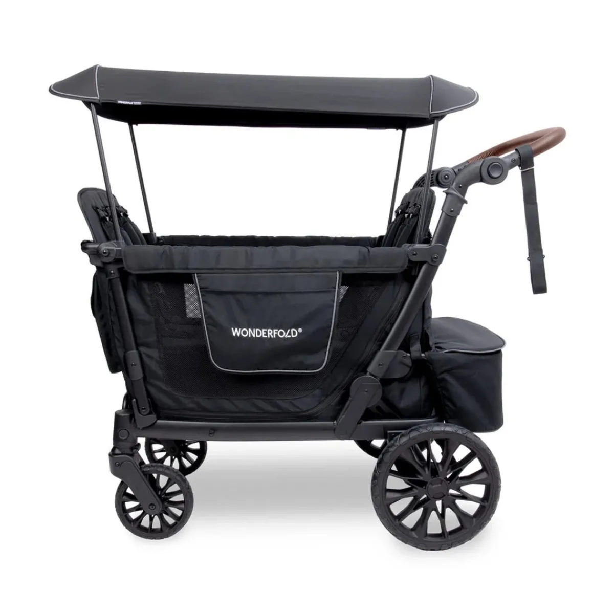 Wagons-WonderFold L4 Quad Stroller Wagon Black