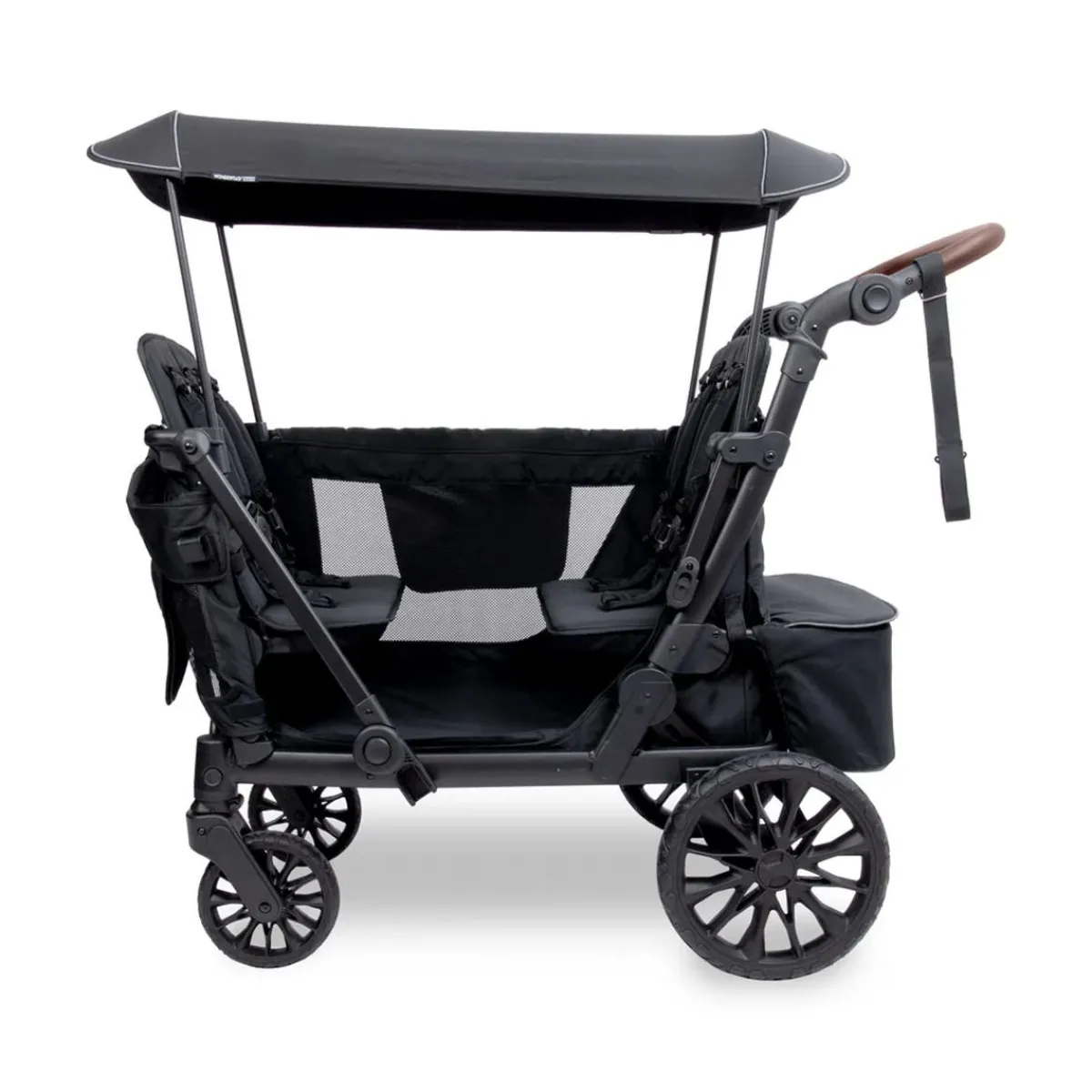 Wagons-WonderFold L4 Quad Stroller Wagon Black