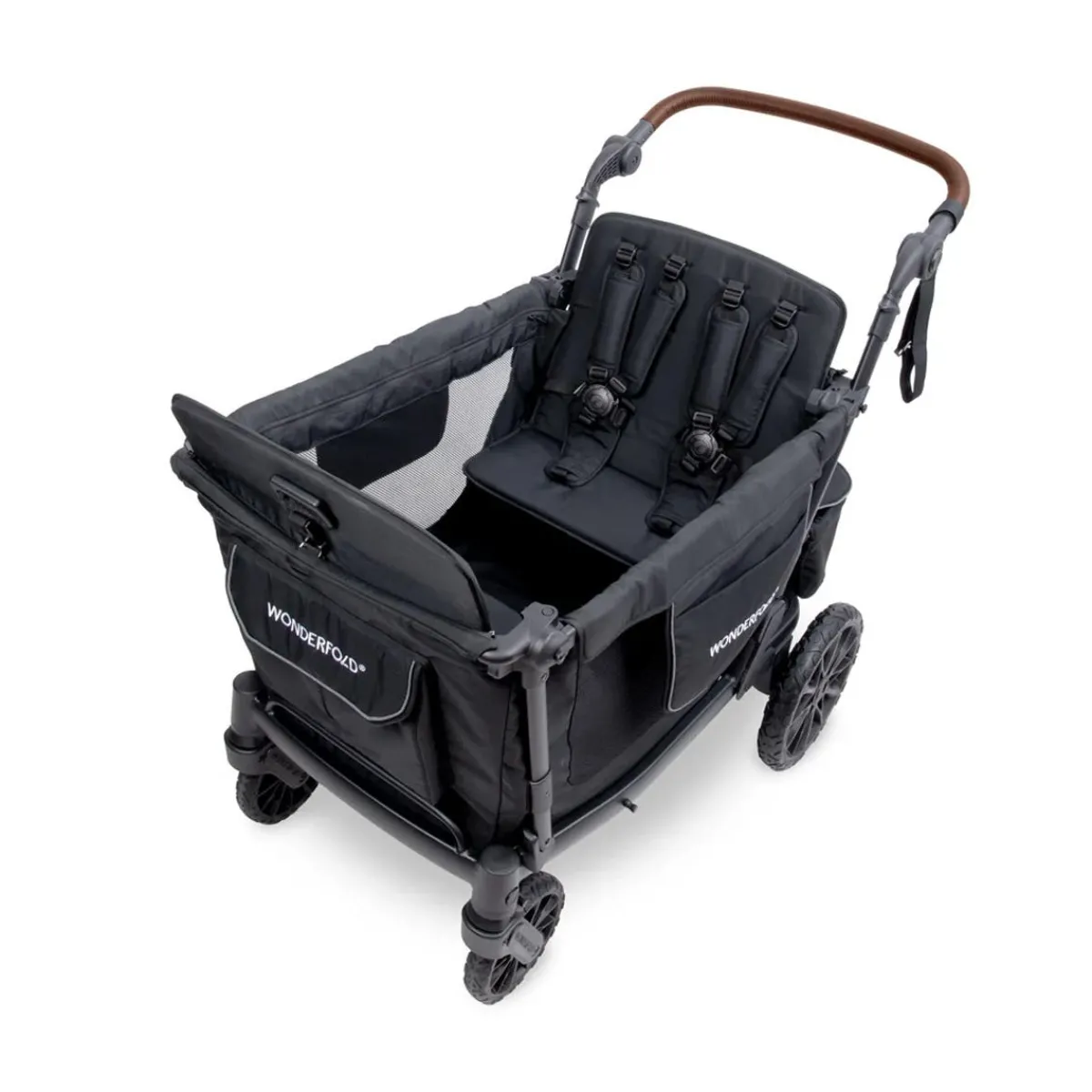 Wagons-WonderFold L4 Quad Stroller Wagon Black