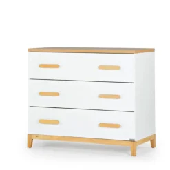 Dressers-dadada Lala 3 Drawer Dresser White/Red Oak