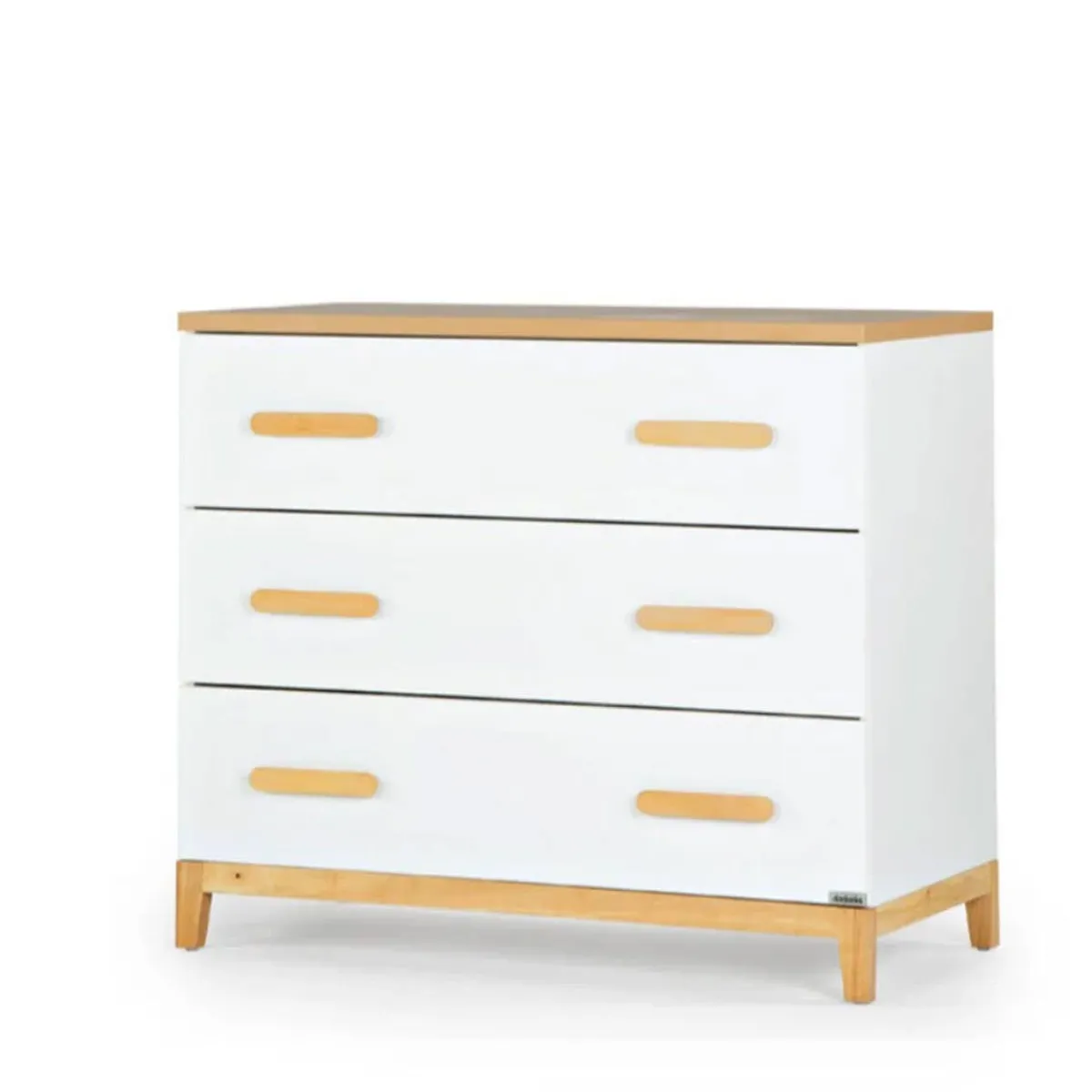 Dressers-dadada Lala 3 Drawer Dresser White/Red Oak