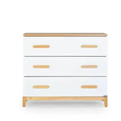 Dressers-dadada Lala 3 Drawer Dresser White/Red Oak