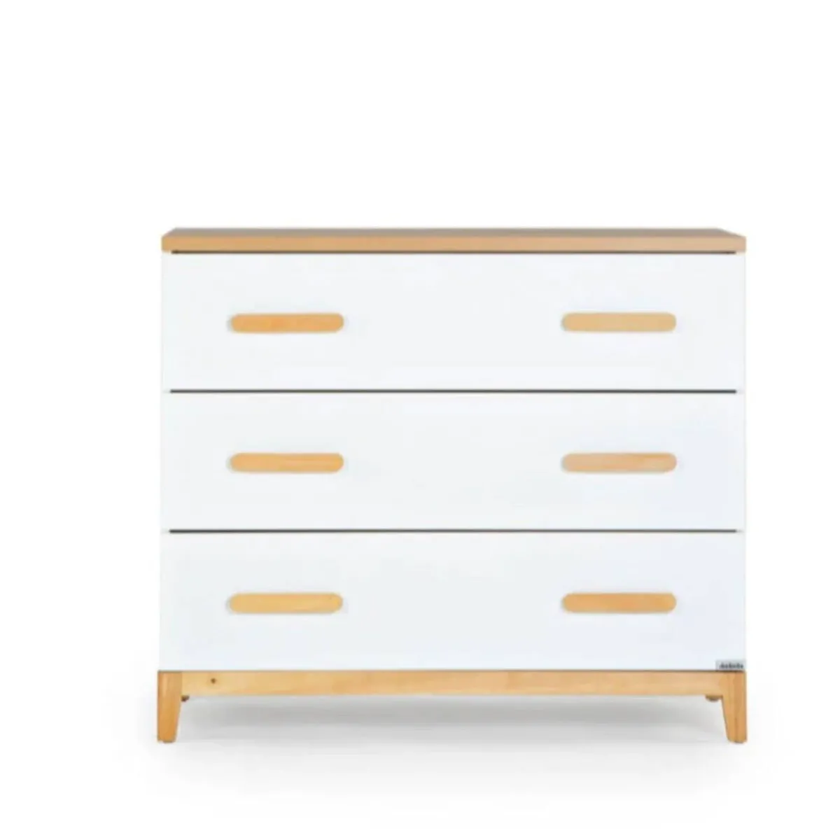 Dressers-dadada Lala 3 Drawer Dresser White/Red Oak