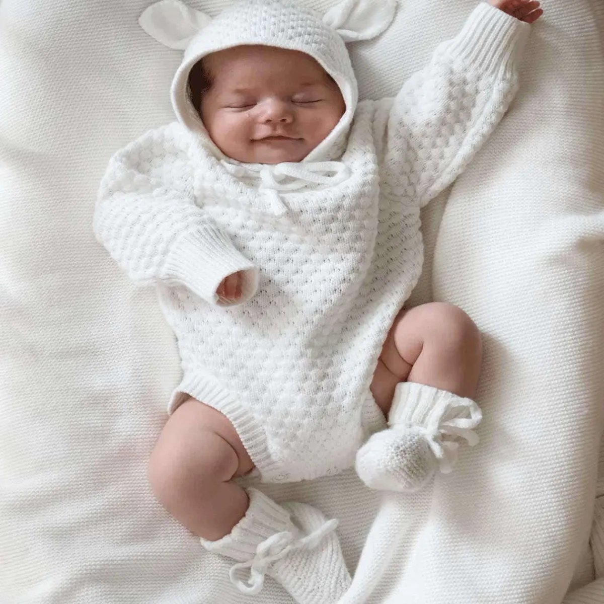 Rompers-Blossom & Pear Lamb Long Sleeve Knit Romper