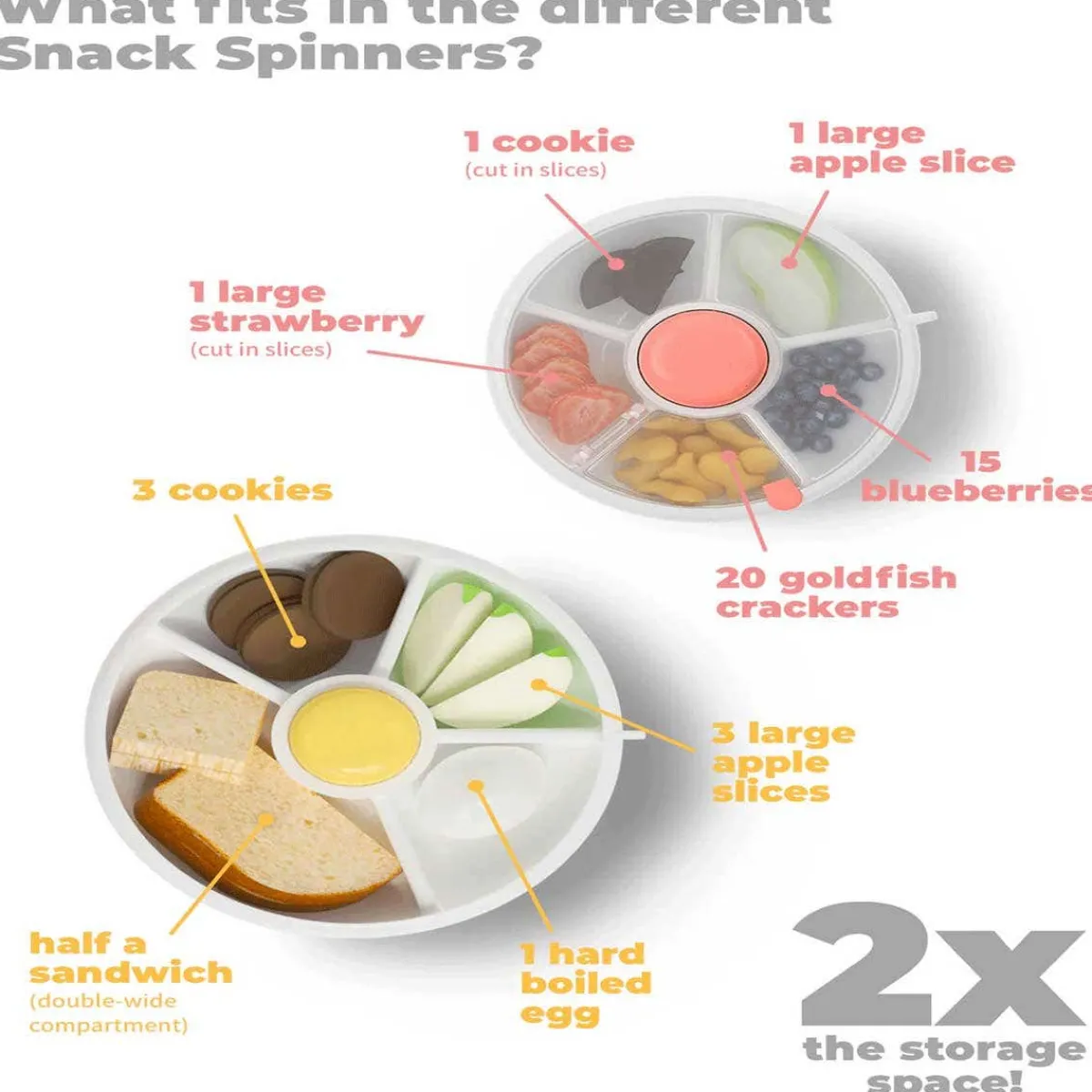 Kids Lunch Bags & Boxes|Baby Food Prep + Storage-GoBe Large Snack Spinner